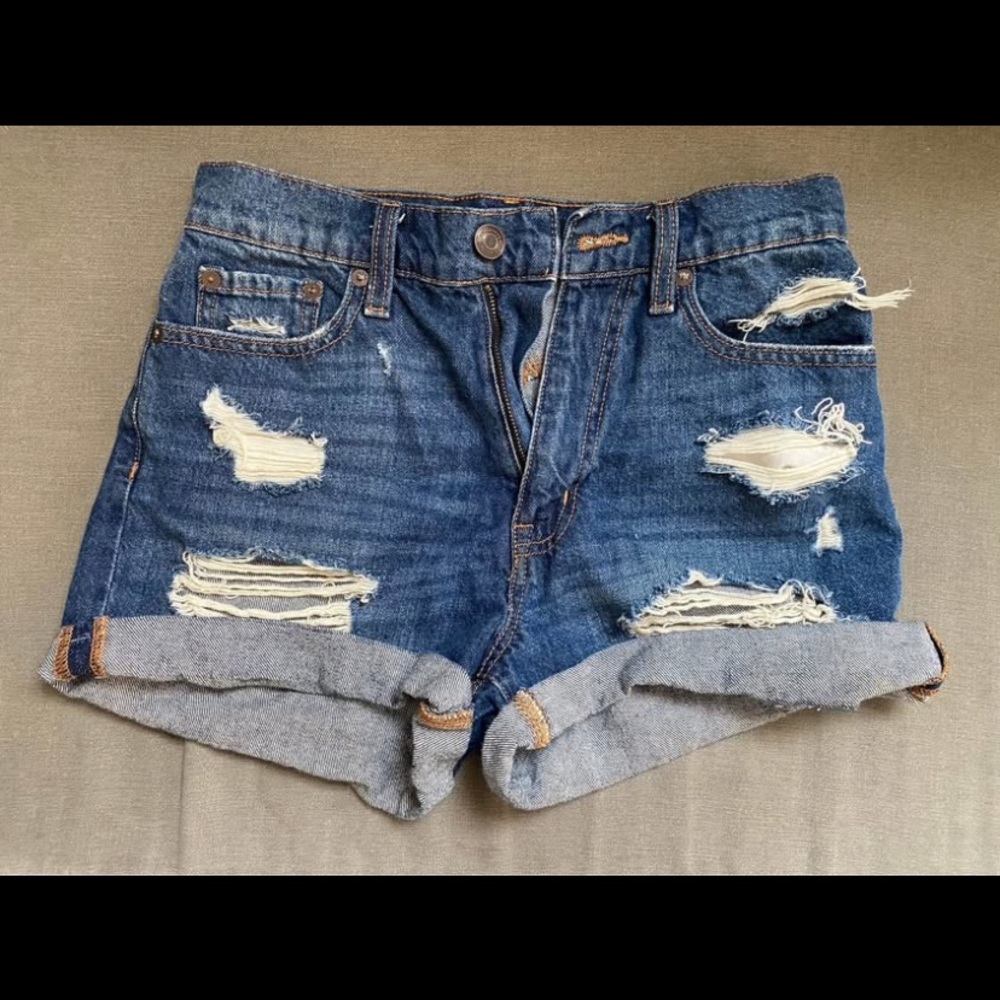 Aeropostale Blue Distressed Jean Shorts